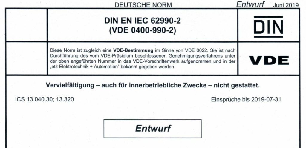 Gaswarngeräte Norm DIN IEC 60990