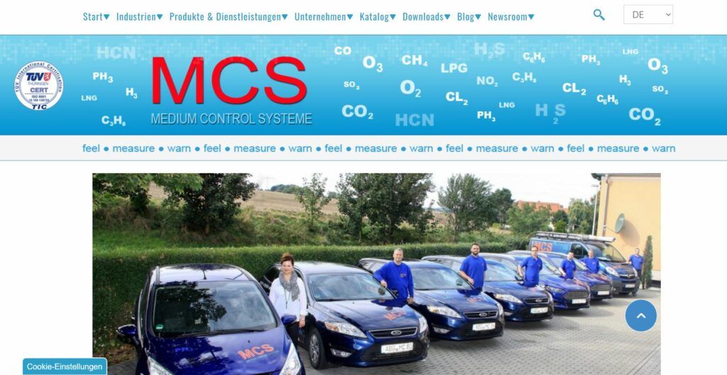 Homepage Gaswarngeräte Hersteller MCS